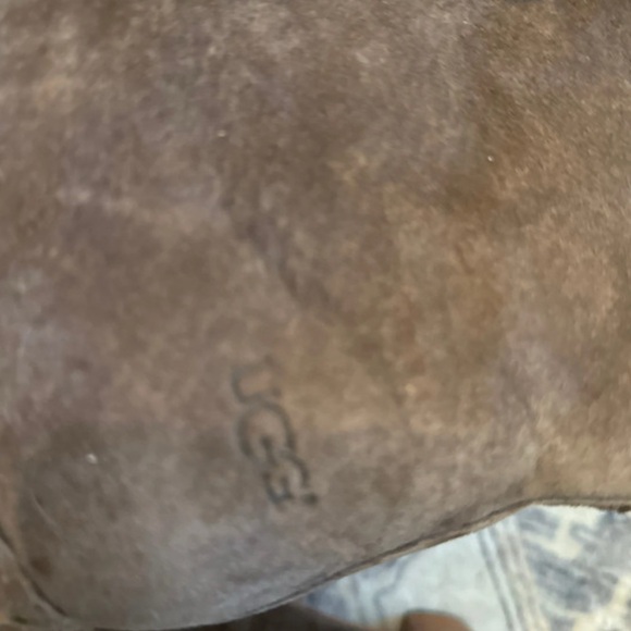 UGG Lynnea Brown Nubuck leather Clog Boots with Shearling - Picture 4 of 6